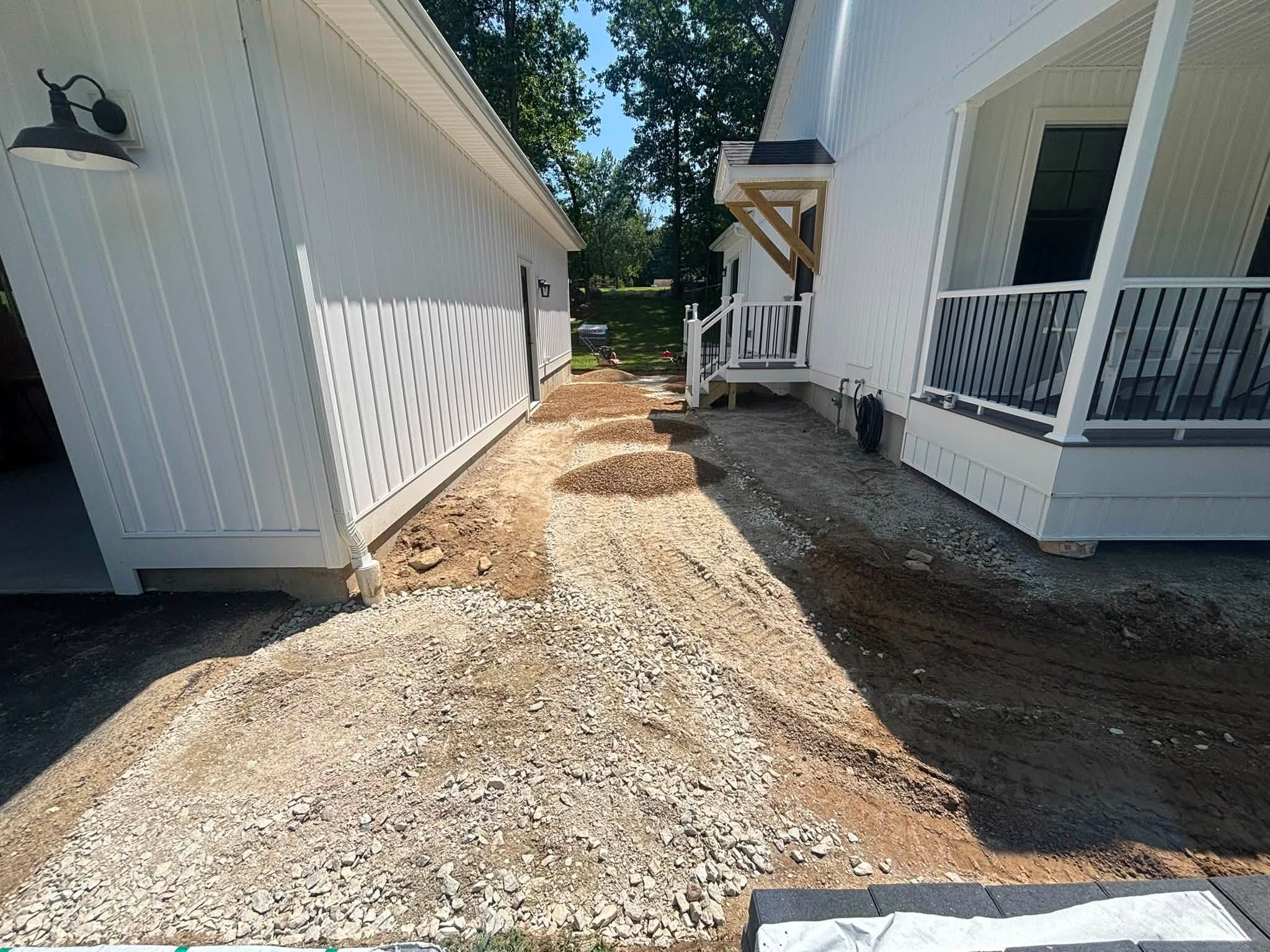 Patio layout in progress — Charlton, MA